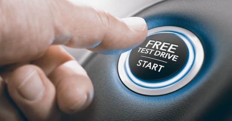 Pushing button to start car