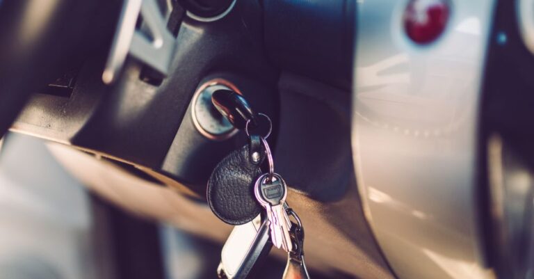 Car ignition with keys in