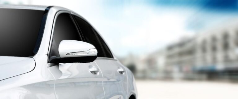 Profile of a white car
