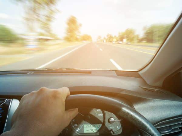Closeup of driving a card