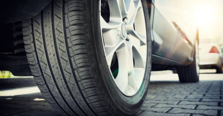 Closeup of a tire